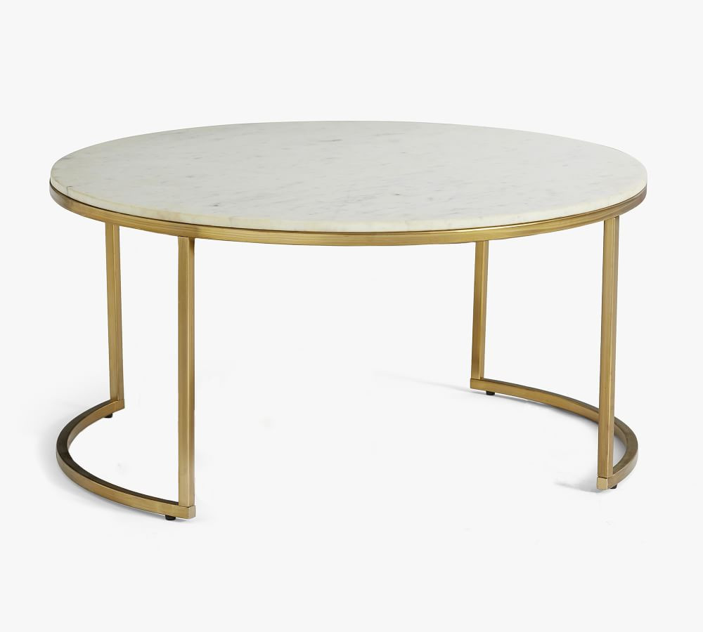 Delaney Round Marble Nesting Coffee Tables | Pottery Barn (US)