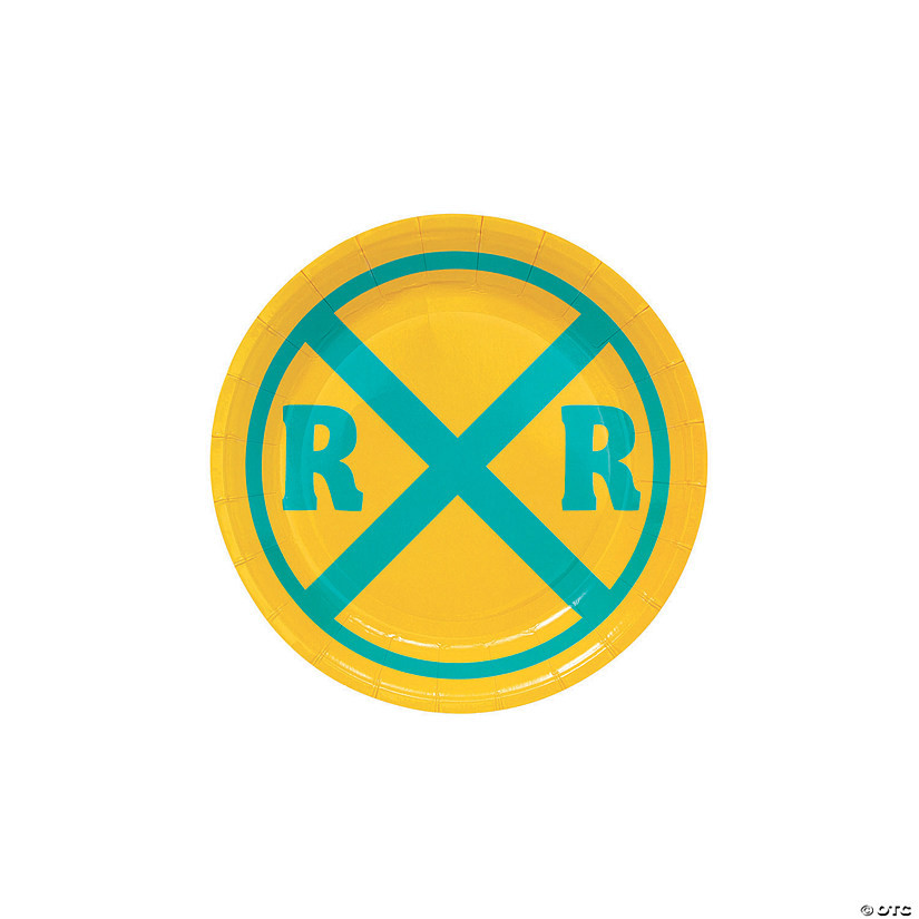 Train Party Railroad Crossing Paper Dessert Plates - 8 Ct. | Oriental Trading Company