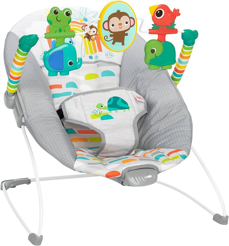 Bright Starts Playful Paradise Comfy Baby Bouncer Seat with Soothing Vibration and Toys, Unisex, ... | Amazon (US)