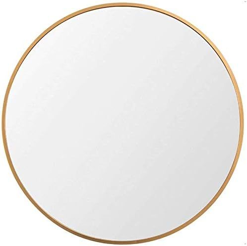 Beauty4U Large Round Metal Frame Mirror, 31.5” Wall-Mounted Mirror for Bedroom, Bathroom, Livin... | Amazon (US)
