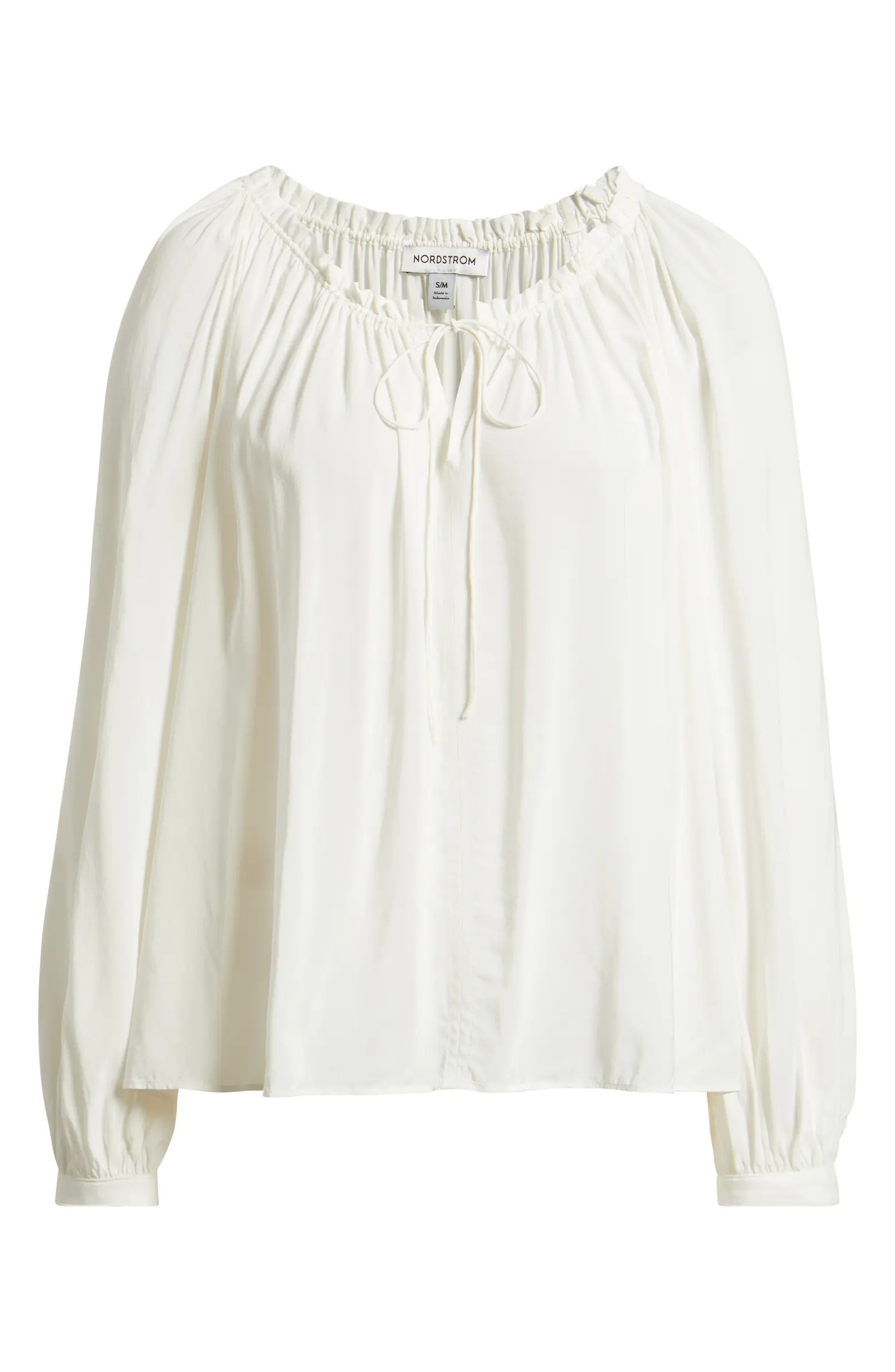 Gathered Tie Neck Top | Nordstrom