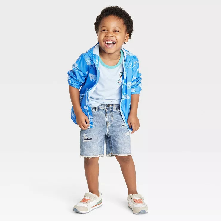 Toddler Boys' Rolled Hem Super Stretch Jean Shorts - Cat & Jack™ Medium Wash | Target