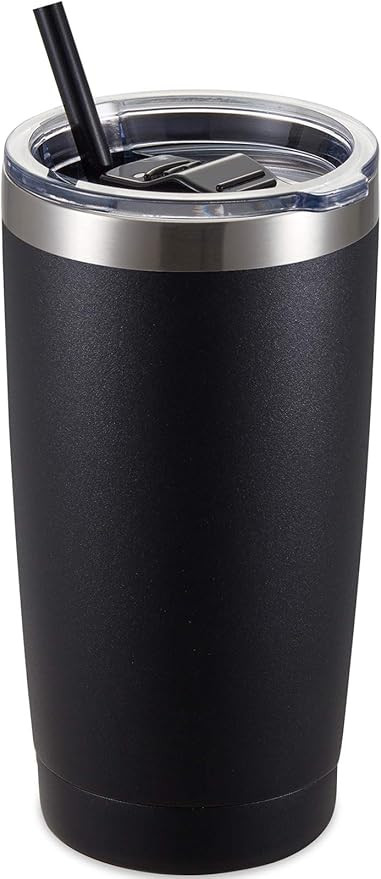 ALOUFEA 20oz Stainless Steel Tumbler with Lid and Straw, Vacuum Insulated Tumbler Cup, Double Wal... | Amazon (US)