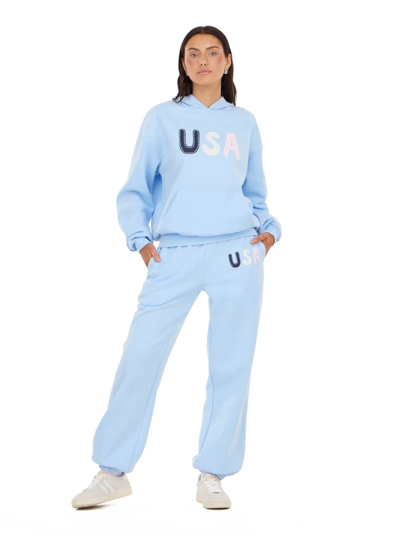 Forever 21 Women's and Women's Plus Americana Fleece Jogger Sweatpants, Sizes XXS-4X | Walmart (US)