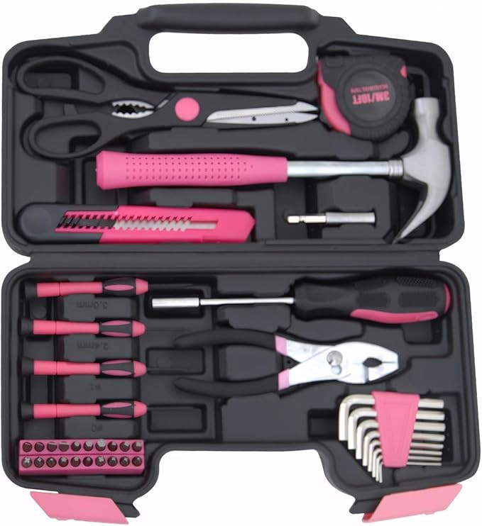 Hantinstom 39-Piece Household Tools Kit Essential Home Repair Set with Plastic Toolbox Ideal for ... | Amazon (US)