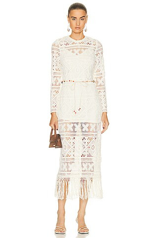 Circa Ribbon Lace Midi Dress | FWRD 