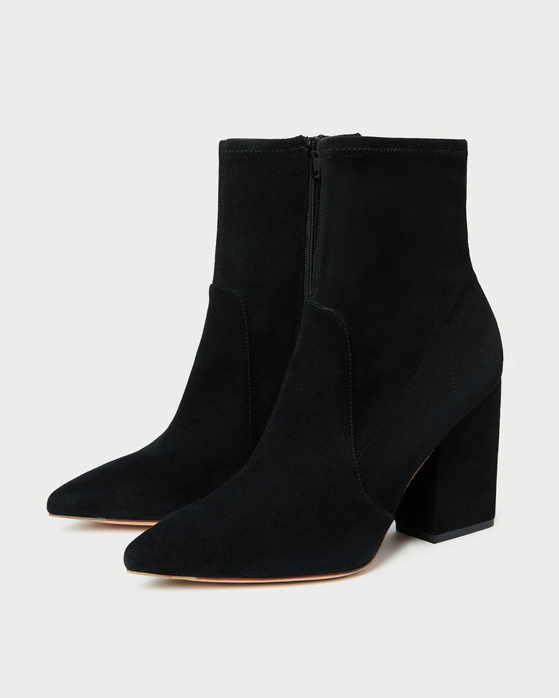 Isla Black Suede Ankle Bootie | Loeffler Randall