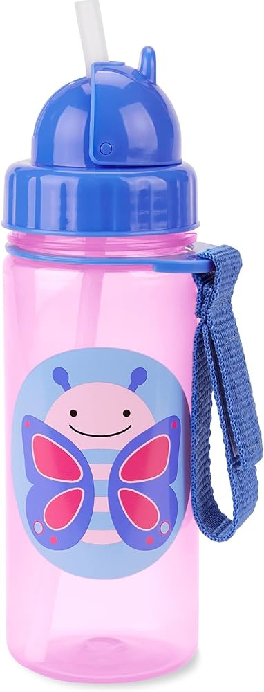Skip Hop Toddler Sippy Cup with Straw, Zoo Straw Bottle 13 oz, Butterfly | Amazon (US)