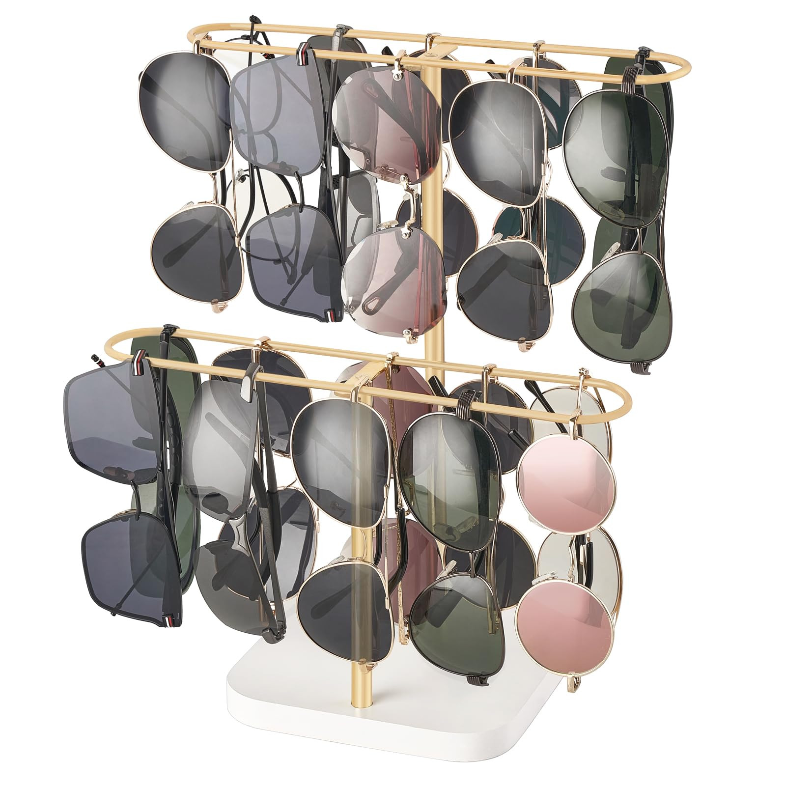 Mkono Sunglasses Organizer Glasses Holder Stand for 24 Pairs of Eyewear, 2 Tier Sunglass Storage ... | Amazon (US)