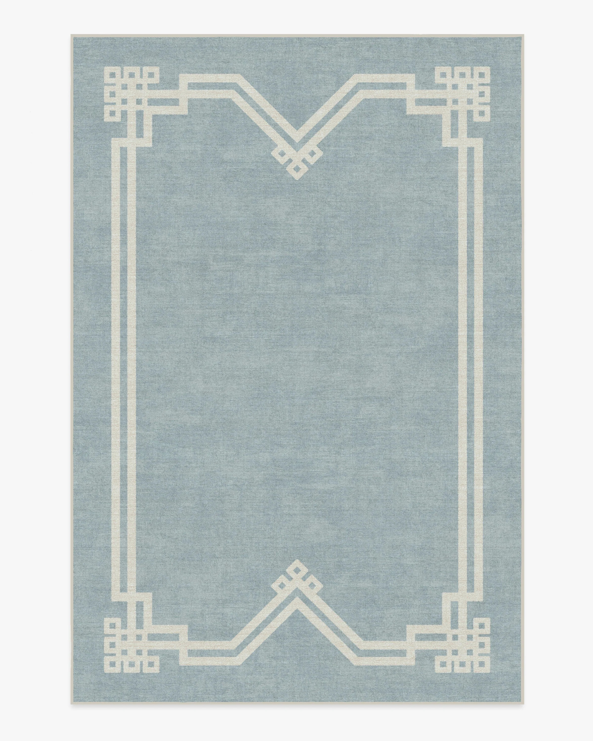 The Hiltons Chrysler Border Chambray Blue Rug | Ruggable | Ruggable