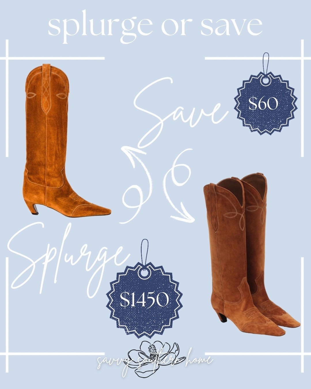 Western flair meets understated elegance 🤎✨ These caramel suede kitten-heel boots are fall’s sweetest statement — one’s a splurge and one’s a save. Tap to shop both and take your guess

#LTKStyleTip #LTKSeasonal #LTKShoeCrush