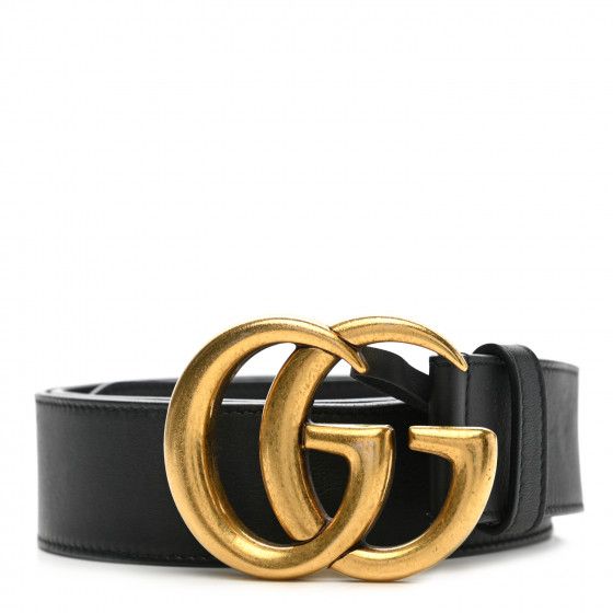 GUCCI Calfskin Double G 40mm Belt 90 36 Black | FASHIONPHILE | Fashionphile