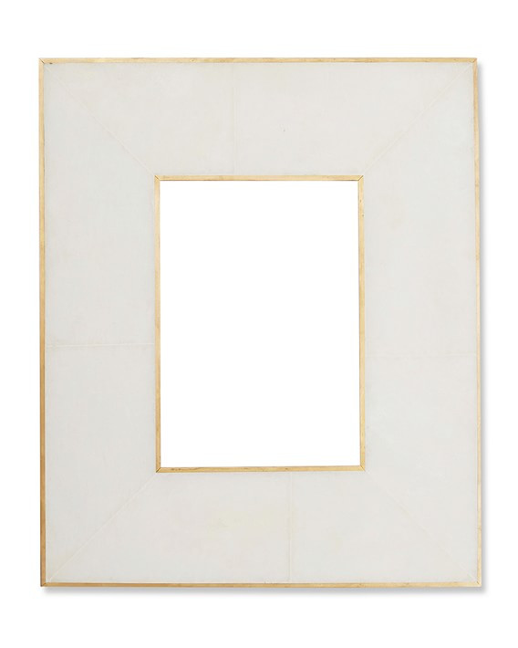 Brass Bordered Stone Picture Frame, White | Williams-Sonoma