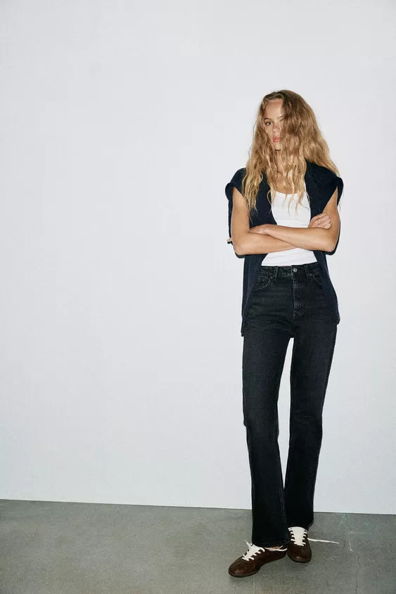 TRF HIGH-WAIST STRAIGHT LEG JEANS | Zara UK