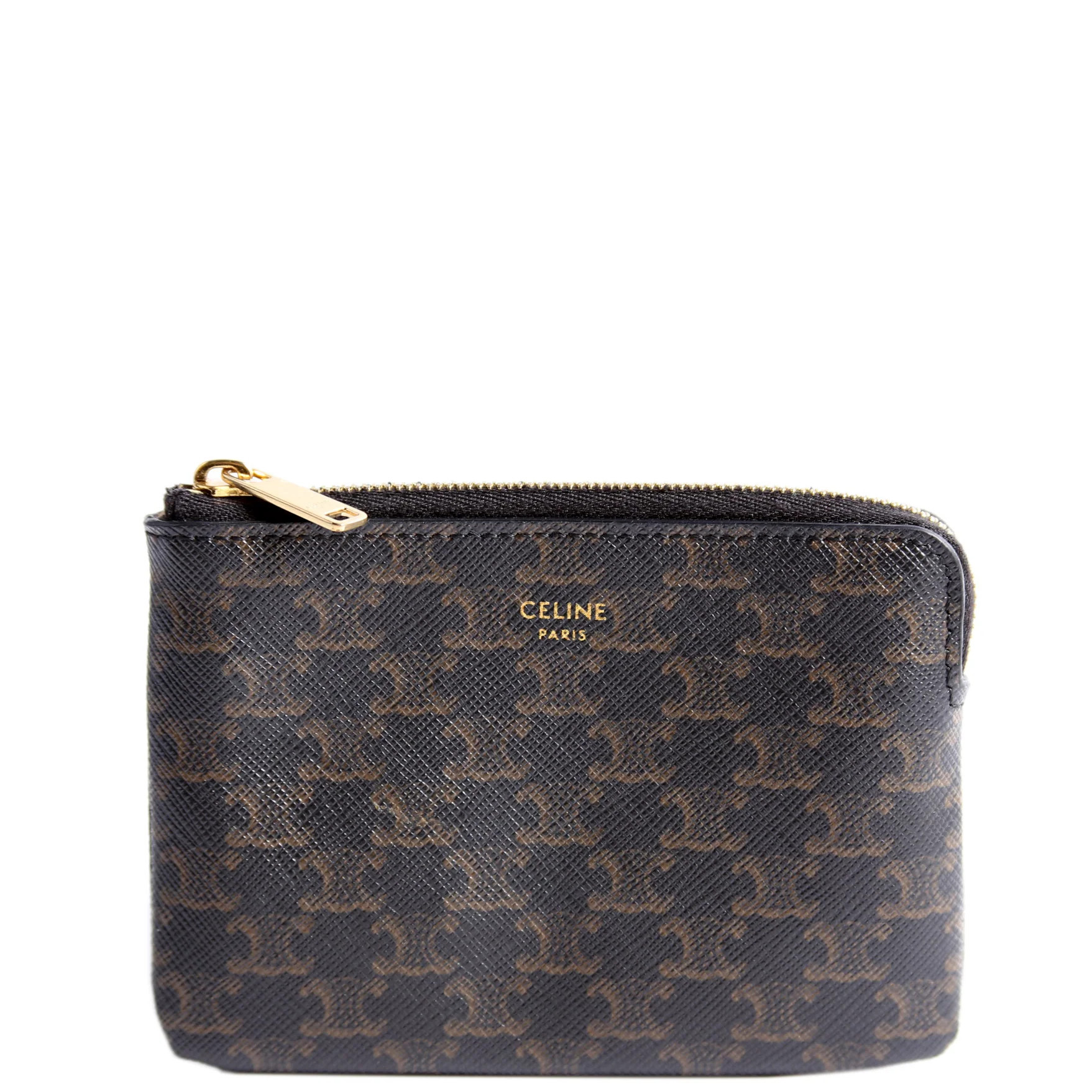 Coin Card Pouch Triomphe Canvas Brown | Keeks Designer Handbags