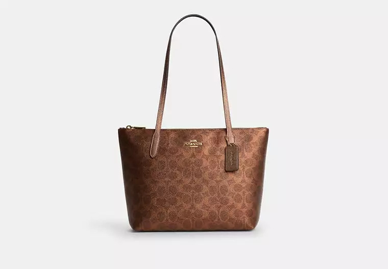 Fiona Zip Tote Bag In Signature Canvas | Coach Outlet US