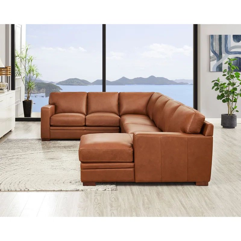 Dillon Leather Sectional | Wayfair North America