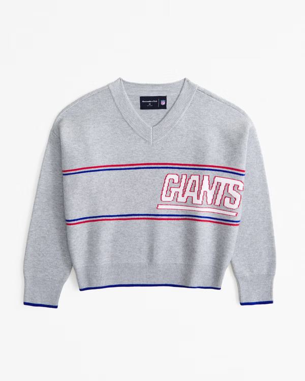 New York Giants LuxeLoft V-Neck Sweater | Abercrombie & Fitch (US)