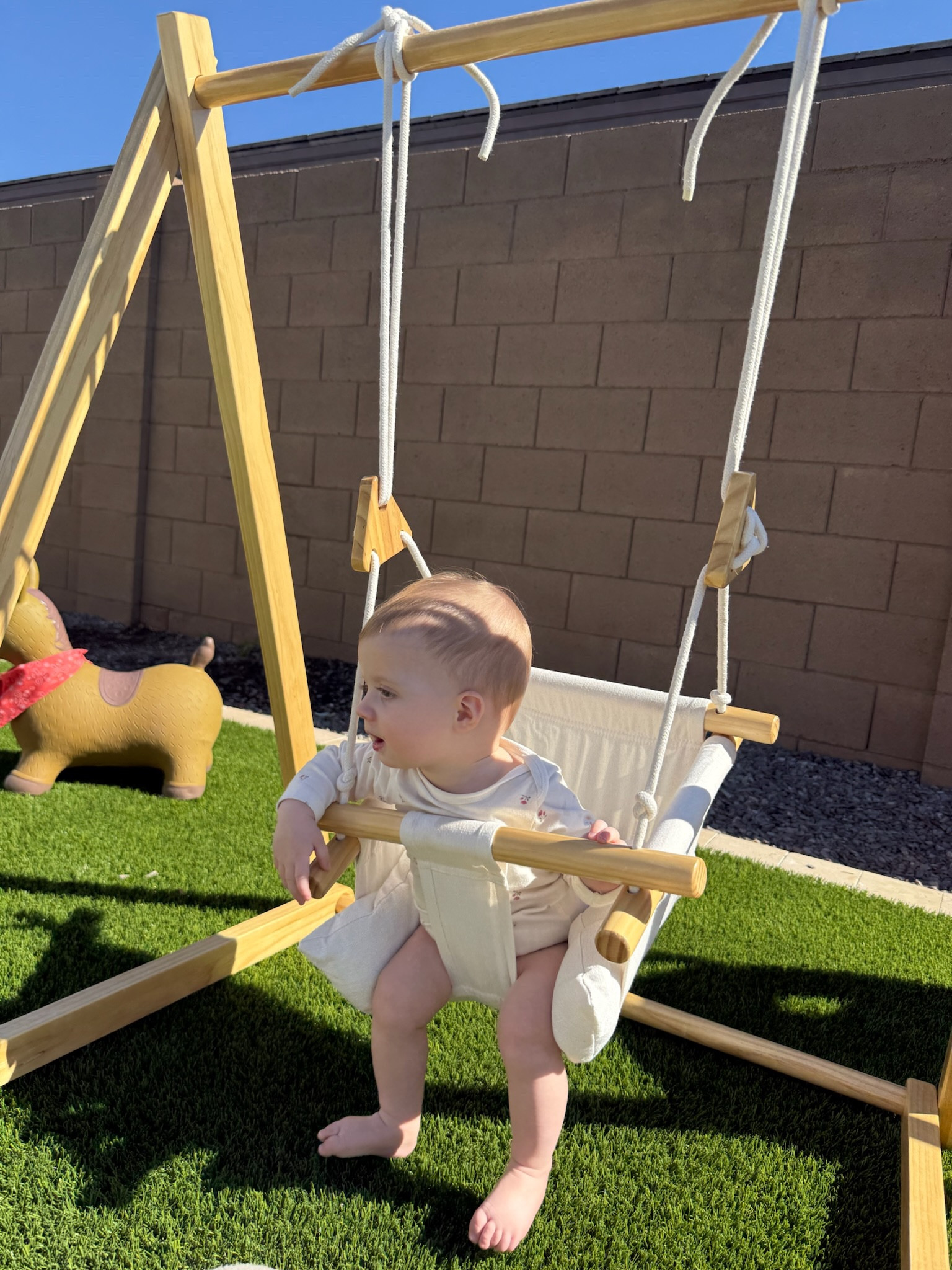 Tatum loves this little swing set. 🥹

#LTKBaby