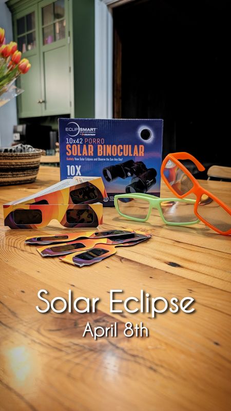 PSA: Grab your eclipse glasses now before they sell out! Most of the USA will see some portion of the Solar Eclipse in just 10 days – but you NEED safe glasses to view it. We're putting some ISO certified glasses in the kids Easter baskets, along with some kid-friendly activity books & more

#LTKSeasonal #LTKfamily #LTKkids
