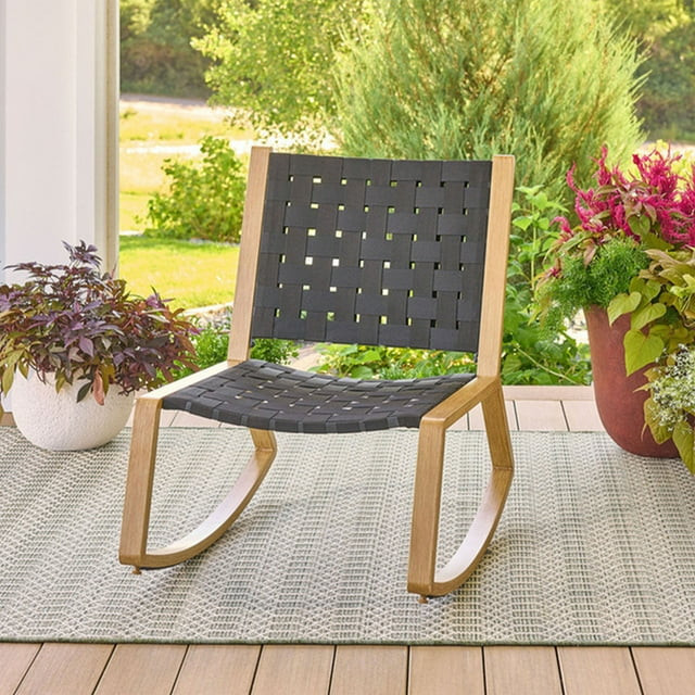 Better Homes & Gardens Ventura Outdoor Handwoven Low Rocking Chair | Walmart (US)