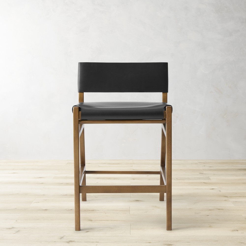 Stratton Leather Slung Counter Stool | Williams-Sonoma