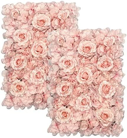 Blush Blooms Decor Flower Panels for Flower Wall (2 Pack) 24 Inch by 16 Inch Each | Flower Wall, Bac | Amazon (US)