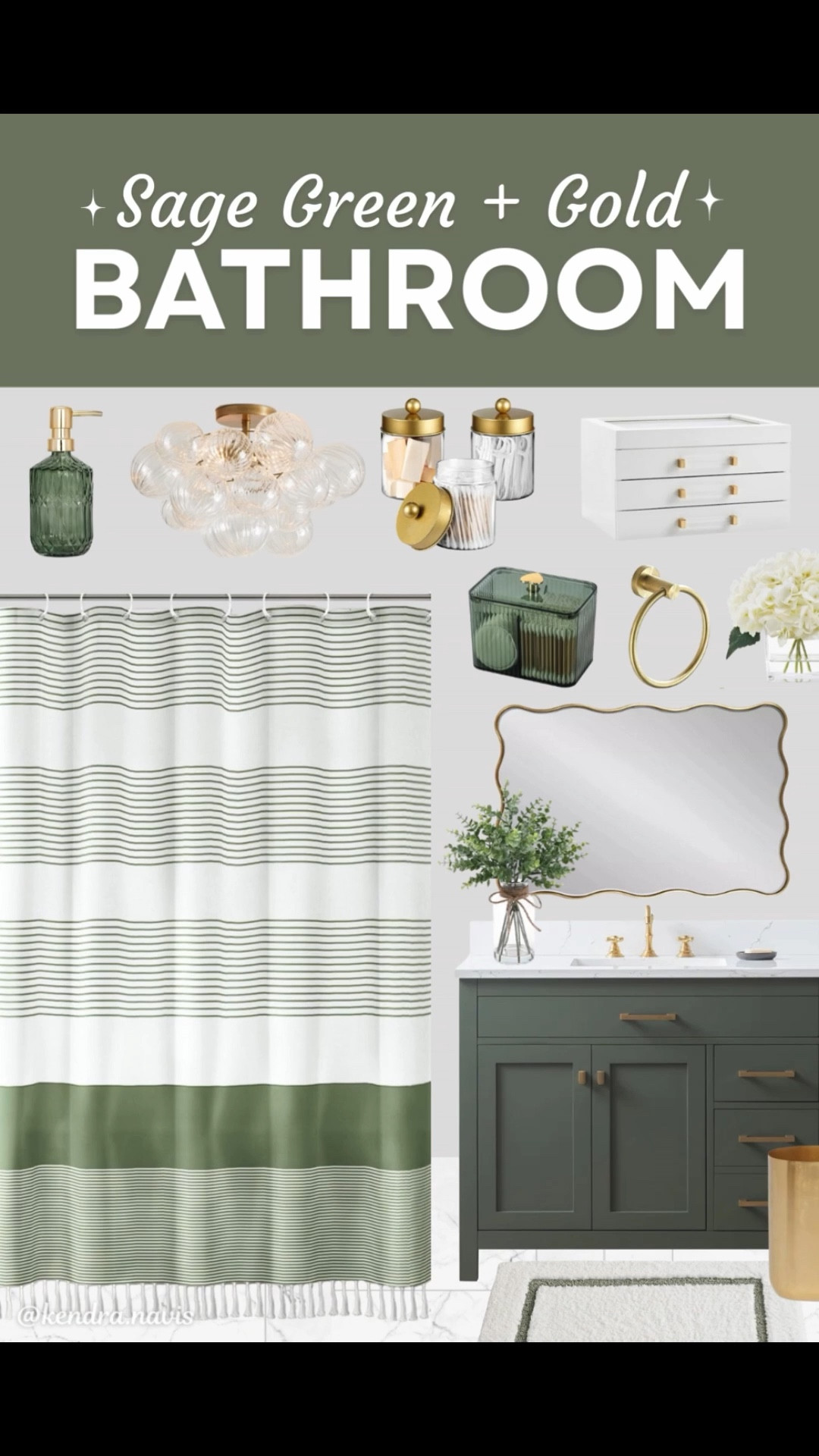 Sage Green & Gold Bathroom - Bathroom Makeover Design Ideas

Master bathroom, green bathroom accessories, gold bathroom decor, bathroom makeover, home renovation, green home decor, guest bathroom, modern bathroom, luxury spa bathroom, girls’ bathroom, women’s bathroom, modern farmhouse, chic home decor, green stripped shower curtain, bathroom lighting, bathroom vanity, gold mirror, home interior design

#LTKHome