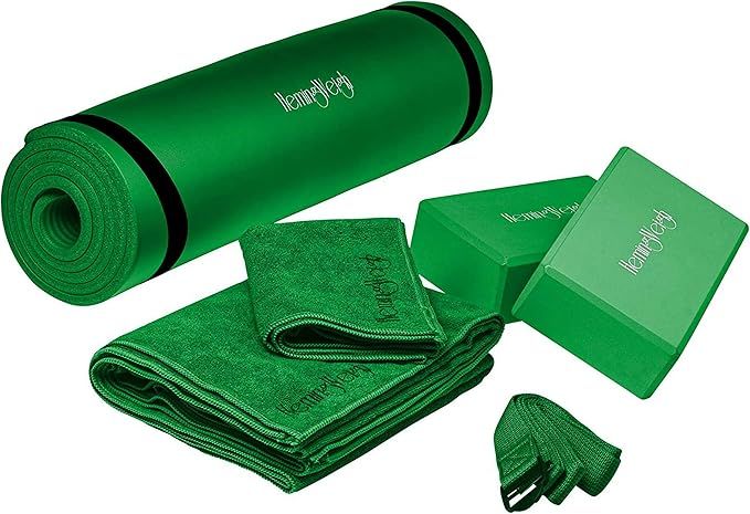 HemingWeigh Yoga Kit - Yoga Mat Set Includes Carrying Strap, Yoga Blocks, Yoga Strap, and 2 Micro... | Amazon (US)