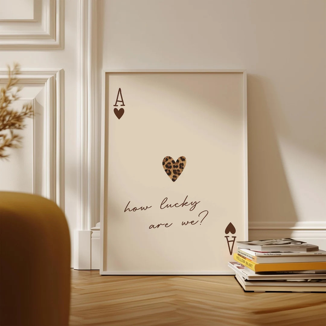 Leopard How Lucky Are We Wall Art Print, Ace of Spades Print, Brown Playing Card Print, Leopard p... | Etsy (US)