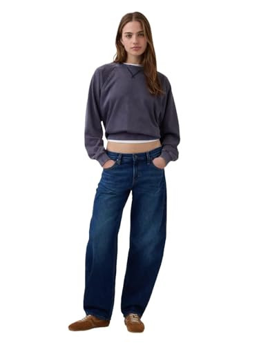GAP Womens Low Rise Barrel Denim Jean Dark Wash 32 | Amazon (US)