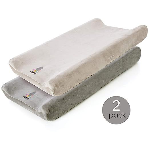 Stretchy Changing Pad Covers- 2 Pack Fitted Changing Table Sheets for Girls Boys Infants Soft Coz... | Amazon (US)