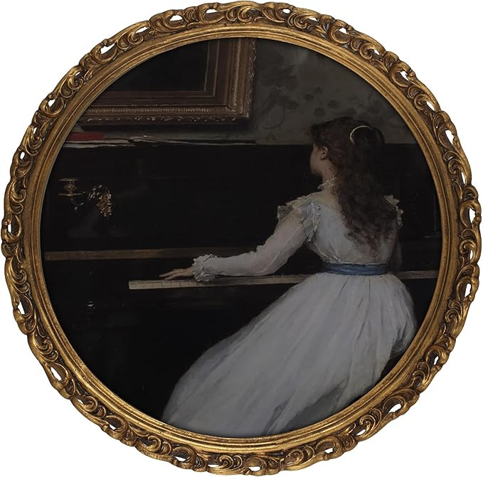 10x10 Round Art Deco Picture Frame – Antique Gold & Vintage Bronze Frame with Glass Front – W... | Amazon (US)