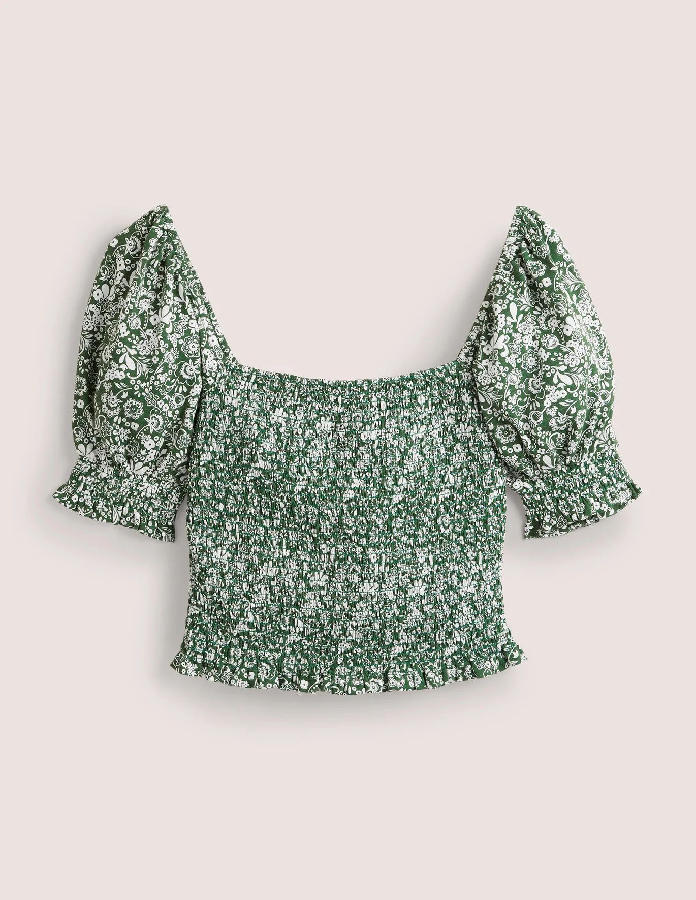 Square Neck Smocked Jersey Top | Boden (US)
