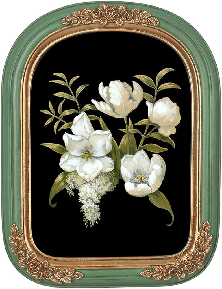 PARAFAYER Vintage Picture Frame 5x7 Inch, Antique Ornate Green Arched Photo Frame With Intricate ... | Amazon (US)