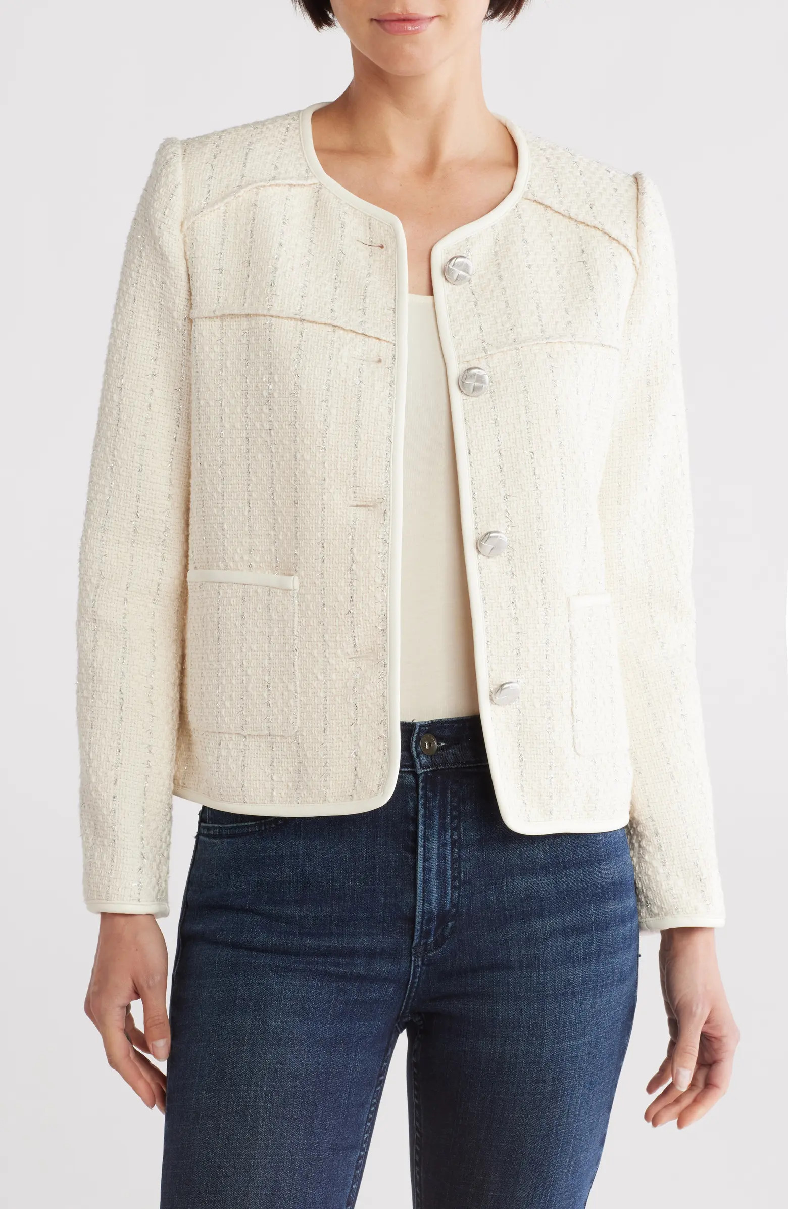 Mira Collarless Tweed Jacket | Nordstrom Rack
