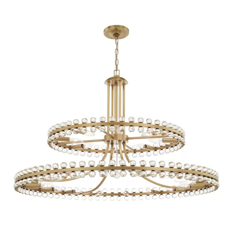 Kristine 24 - Light Unique Tiered Chandelier with Glass Accents | Wayfair Professional