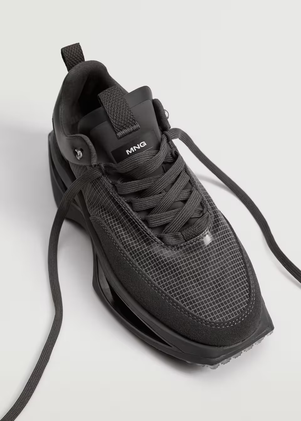 Leather trainers with transparent panels | MANGO (US)