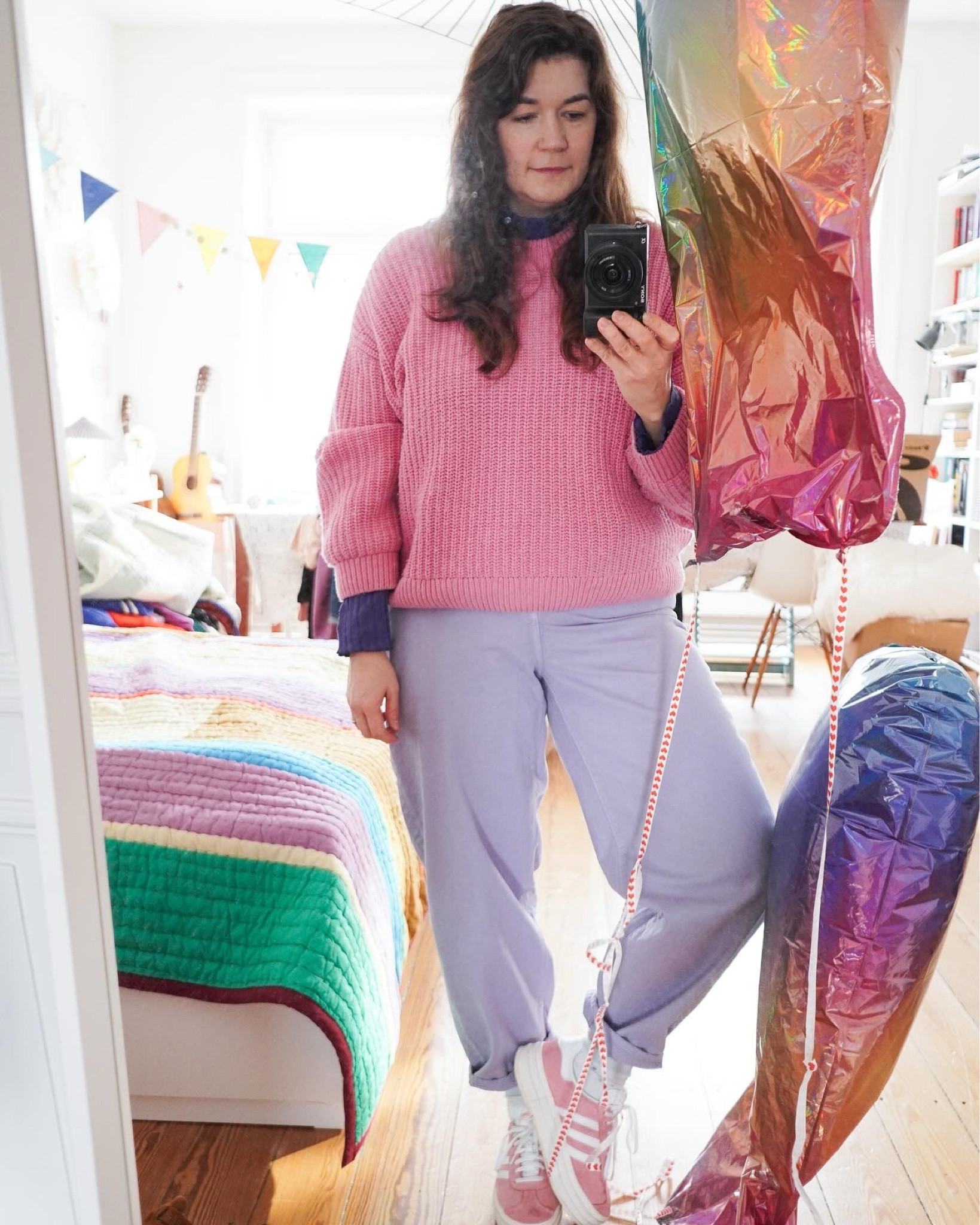 Colorful outfit for grey and rainy days. #pastell #jeans #sneaker #fairfashion #midsize 

#LTKeurope #LTKmidsize
