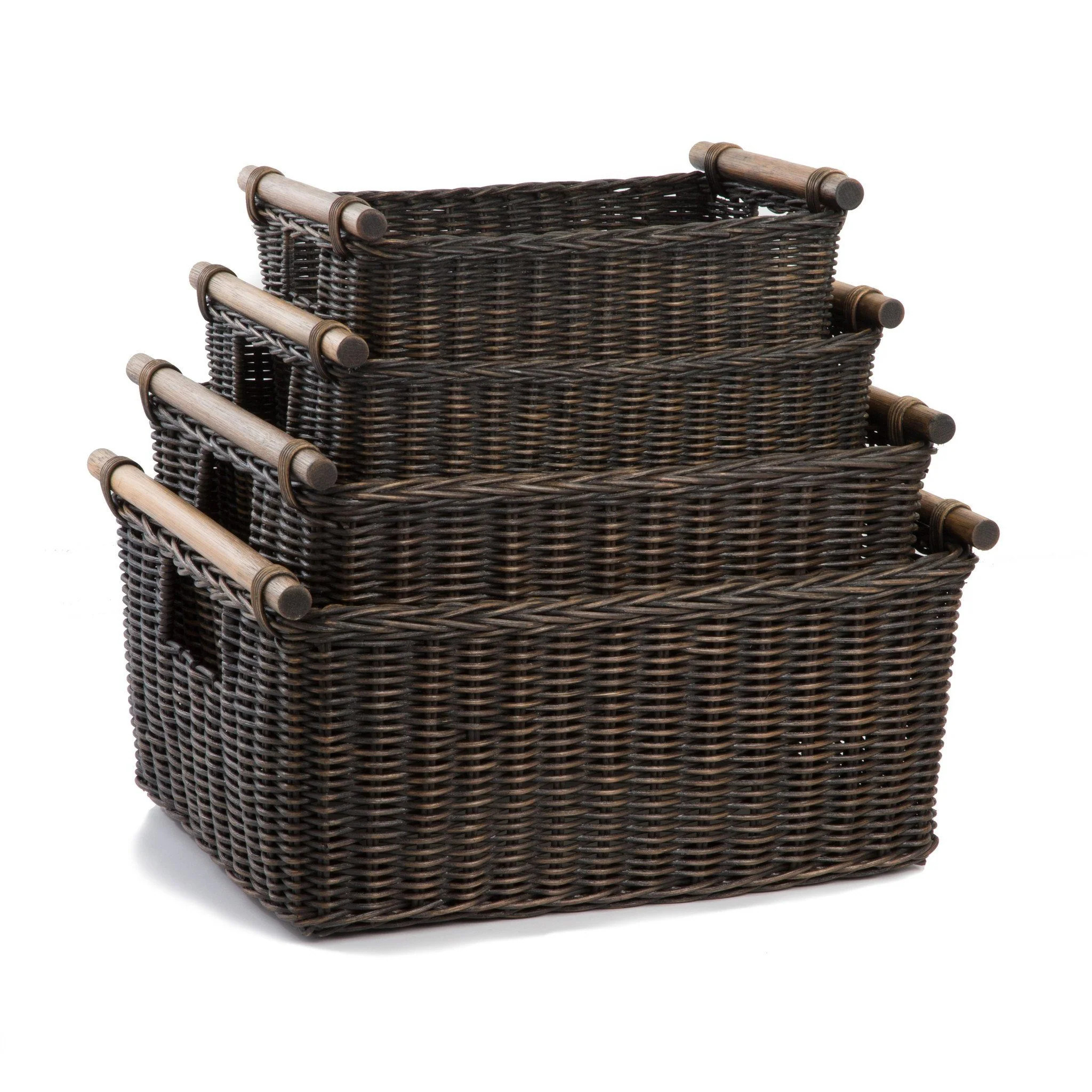 Pole Handle Wicker Storage Basket | The Basket Lady