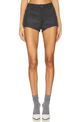 AFRM The High Rise Ultra Hot Short in Grey Tweed from Revolve.com | Revolve Clothing (Global)