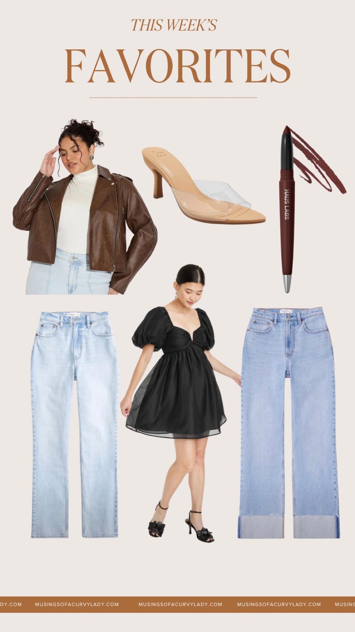 Drooling over this week’s favorites! Shop these best sellers✨

jeans, plus size fashion, curvy denim, wide leg pants, faux moro jacket, neutral aesthetic, baby doll, balloon dress, target, beauty, makeup, clear heels, transparent pumps 

#LTKbeauty #LTKplussize #LTKstyletip