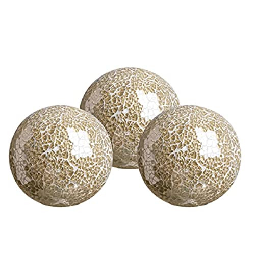WHOLE HOUSEWARES | Decorative Balls for Centerpiece Bowls | Set of 3 | Glass Mosaic Sphere | Diam... | Amazon (US)