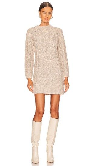 Jackson Sweater Dress in Oatmeal | Revolve Clothing (Global)