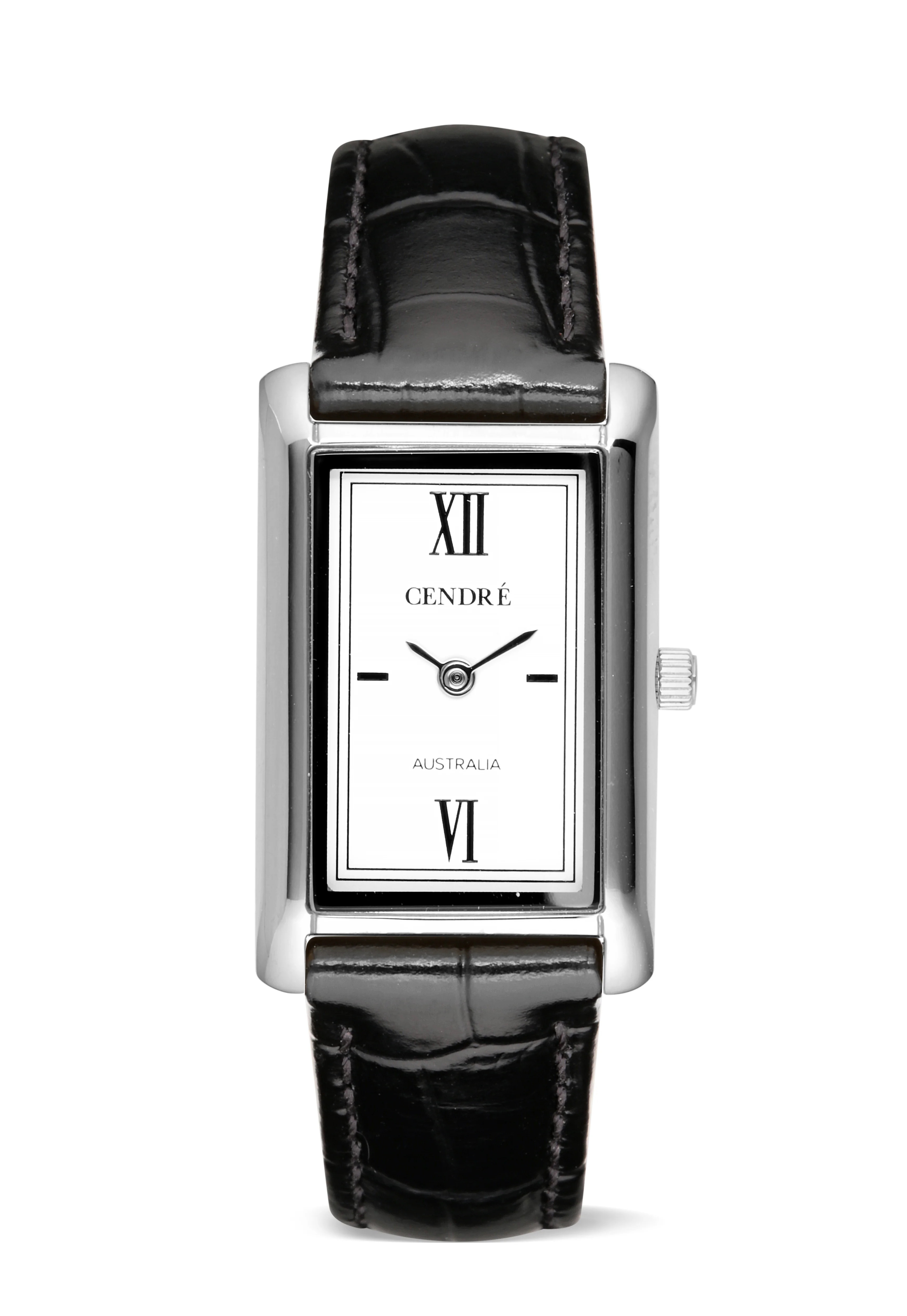 Kelly Watch | Silver | Black Croc | Cendre
