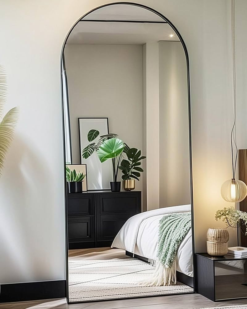 Full Length Mirror, 71"x30" Arched Floor Length Mirror, Oversized Standing Mirror, Hanging or Lea... | Amazon (US)