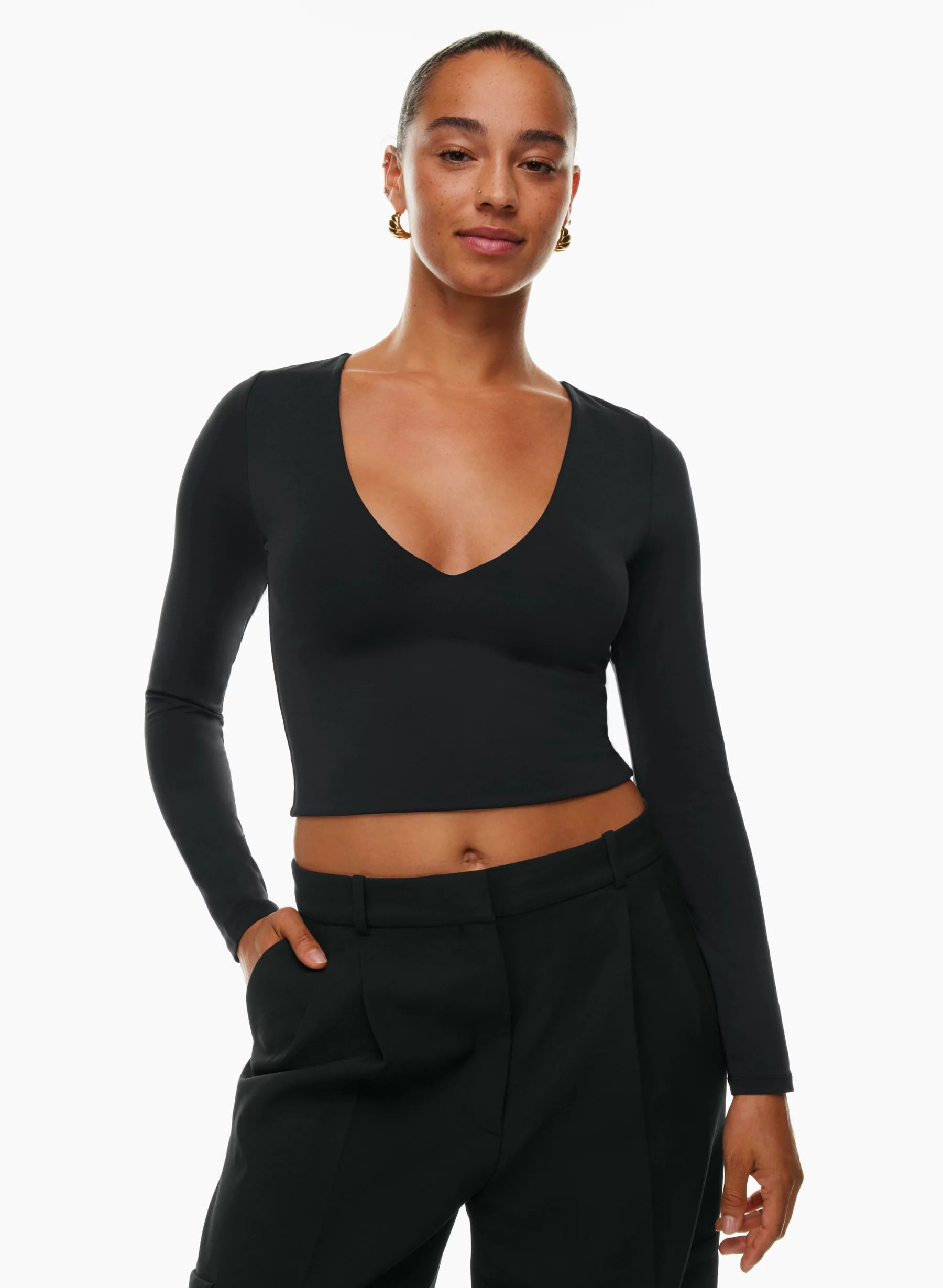 CONTOUR V-NECK LONGSLEEVE | Aritzia