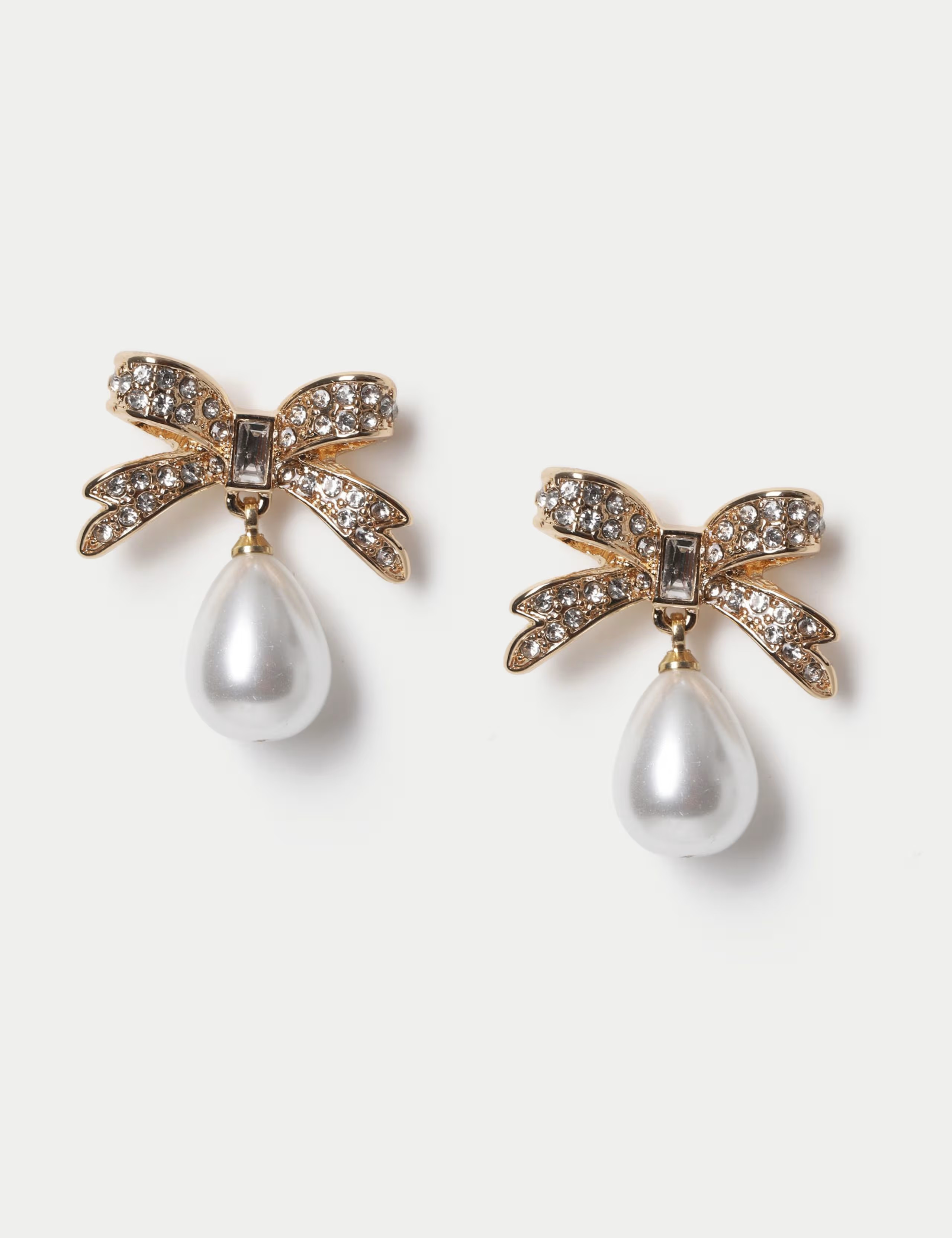 Rhinestone Bow and Pearl Drop Earrings | Marks & Spencer (UK)
