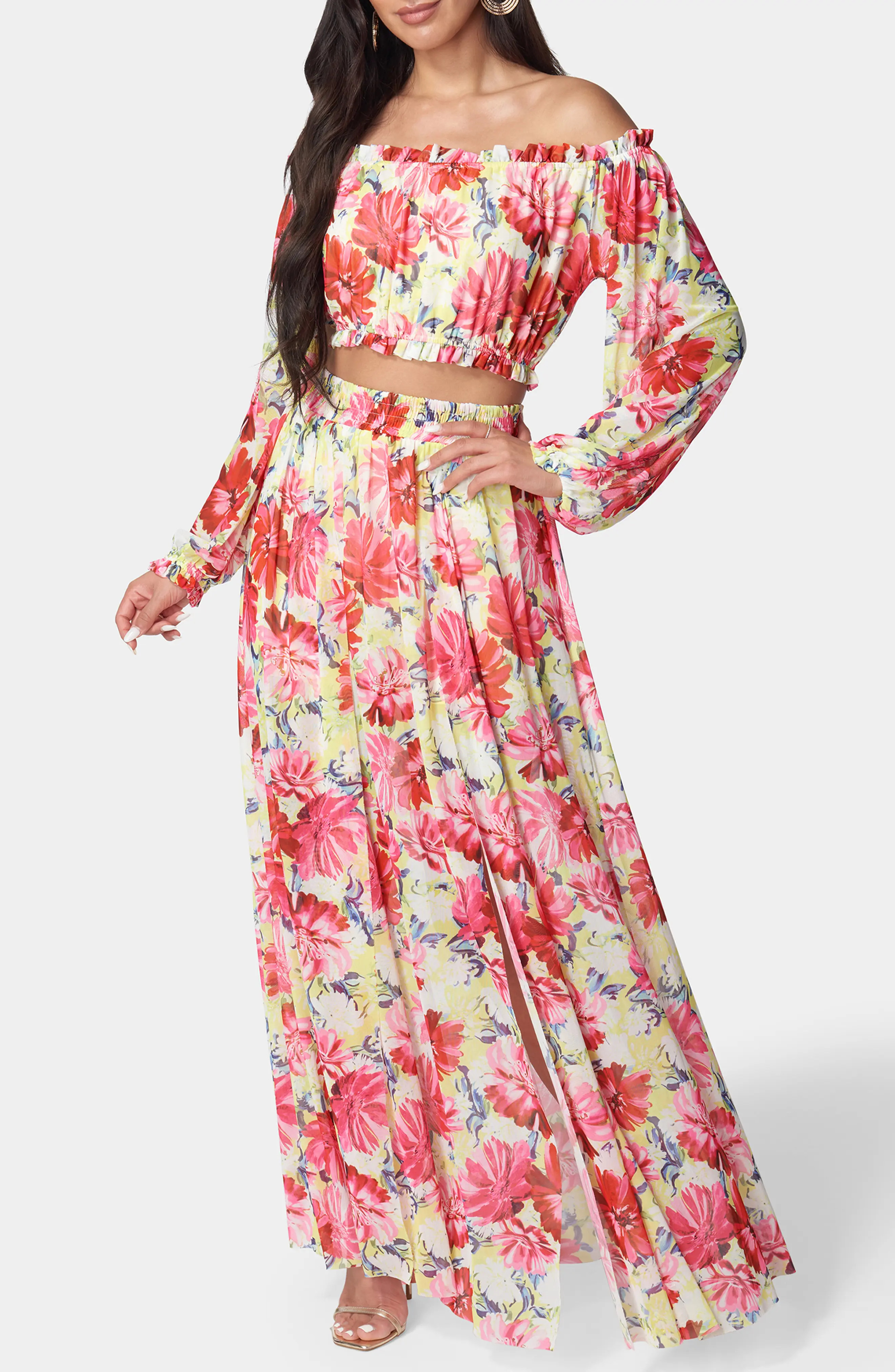 Long Sleeve Crop Top & Maxi Skirt Set (Women) | Nordstromrack | Nordstrom Rack