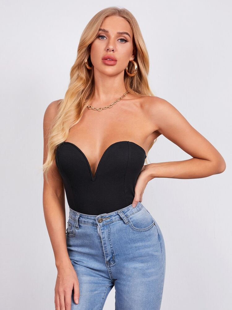 SHEIN Top tubo a costine con cerniera | SHEIN